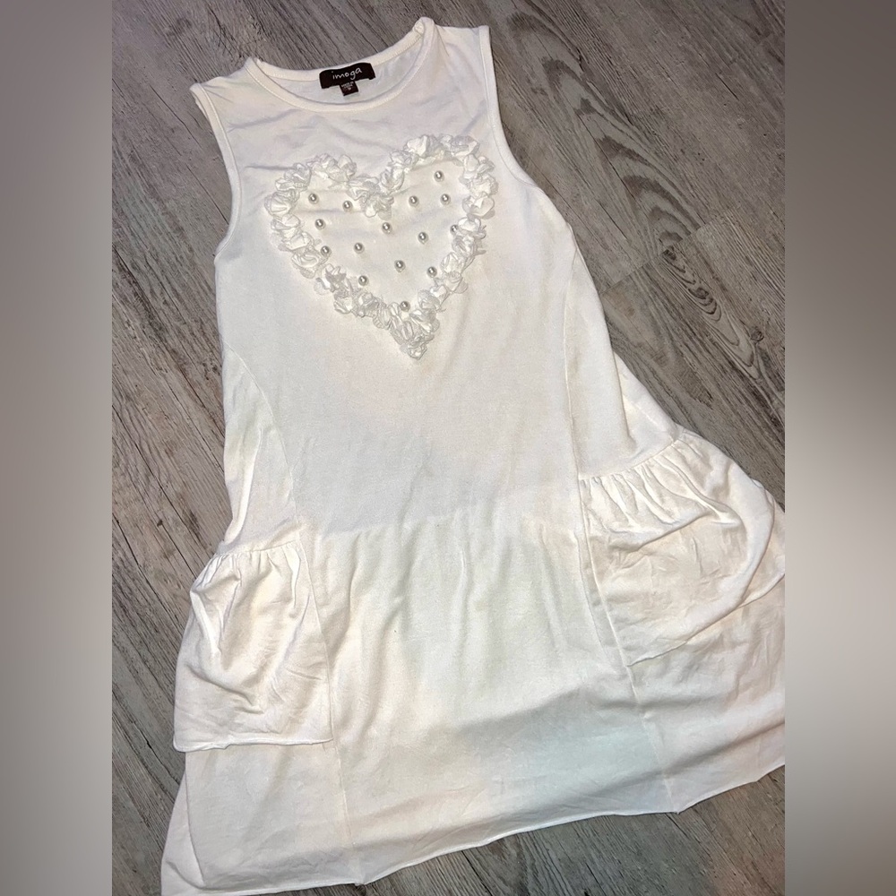 Girls Boutique Pearl and Heart Top